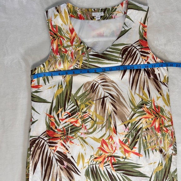 J. Jill Green and Orange V-Neck Sleeveless Mini Sundress - Picture 8 of 12